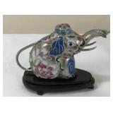 Cloisonne Elephant Figurine w/ Stand