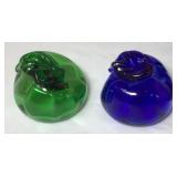Art Glass Fruit Paperweights Set