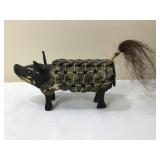 Vintage Folk Art Coin Pig Figurine