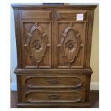 Vtg Walnut Armoire 38x18x55 In