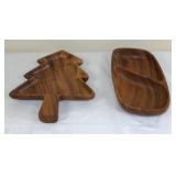 Vintage Teak Wood Serving Trays