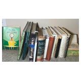 Assorted Vtg Cookbooks And Recipe Box