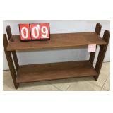 Vintage Wood Two-Tier Open Shelf 37x11x25 In.