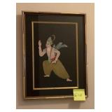 Beautiful Vtg Asian Dancer Painting Signed