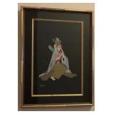Beautiful Vtg Asian Figure Painting Signed