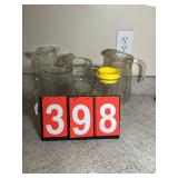 Assorted Glass Pitchers And Carafe