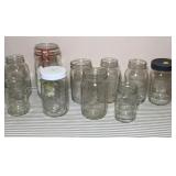 Assorted Glass Canning Jars