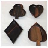 S. Vizcarra Wood Card Suit Dishes