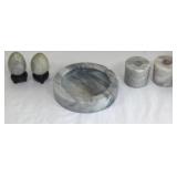 Marble Desk Set & Decorative Eggs