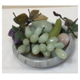 Decorative Stone Fruit In Marble Bowl