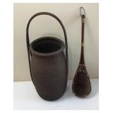Woven Wicker Basket And Ladle