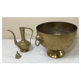 Vintage Brass Bowl and Ewer Set