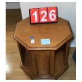 Octagonal Wood End Table 22x23 in