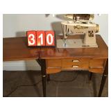Vtg Singer Model 500A Sewing Machine In Cabinet