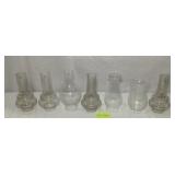 Assorted Vtg Oil Lamp Chimneys 9 in Tall