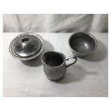 Vtg Wilton Pewter Creamer And Sugar Set