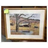 Davidoff Framed Barn Landscape Print 30x24