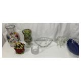 Assorted Glassware And Ceramic Figurine