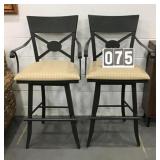 Pair Of Metal Swivel Bar Stools 32 Inch Seat