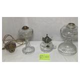 Assorted Glass Oil Lamps