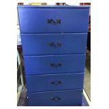 Blue Five-Drawer Chest