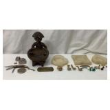 Vtg Ashtray, Zippo, Knife & Jewelry Lot