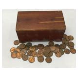 Vintage Cedar Box w/ Copper Cents