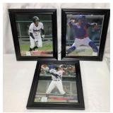 Three Framed Autographed Baseball Photos