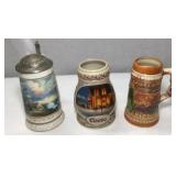 Three Decorative Beer Steins
