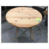 Vtg Pine Round Side Table 30 In Size
