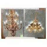 Beautiful Pair Large Chandelier Wall Art...