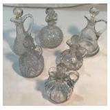 Assorted Clear Glass Cruets