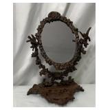 Beautiful Vtg Cast Metal Vanity Mirror Small