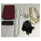 Costume Jewelry Assortment w/ Cases