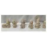Small Ceramic Monk Musician Figurines