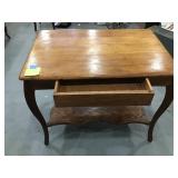 Vtg Oak Side Table Size 36x25x29