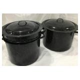 Enamelware Stock Pots Black Speckled