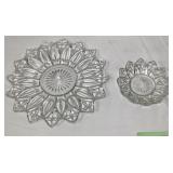 Beautiful Clear Pressed Glass Plates Size Small