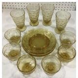 Amber Glass Dessert Set
