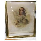 Native American Themed Print Gold Frame