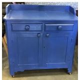 Blue Painted Wooden Washstand