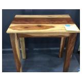 Vtg Hand Crafted Wood Side Table 18x12x19