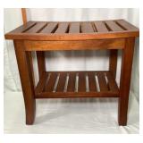 Beautiful Wooden Slatted Shower Bench