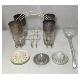 Vintage Barware Set w/ Carrier