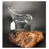 Beautiful Clear Glass Stag Figurine