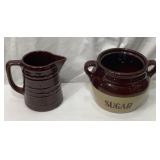 Robinson Ransbottom Pottery Sugar And Pitcher