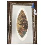 Vtg Hand-Painted Leaf Landscape Painting