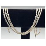 White seed 3 strand pearl necklace. 17"