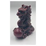 red resin Chinese dragon figurine