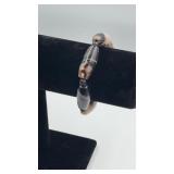 Sardonyx stone beaded stretch bracelet